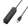 「USBハブ USB-A×4ポート USB3.0 ACアダプタ付 マグネット付 1ｍ 黒 U3H-T410SBK エレコム 1個」の商品サムネイル画像2枚目