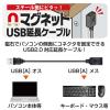 「エレコム マグネット内蔵USB延長ケーブル(グラファイト) 2m USB-EAM2GT 1個」の商品サムネイル画像2枚目