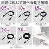 「タイプCケーブル (USB-C to C) PD対応 60W USB2.0 50cm 黒 U2C-CC05NBK2 エレコム 1本」の商品サムネイル画像6枚目