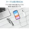 「エレコム スマートフォン用USBケーブル/3in1/microUSB+Type-C+Lightning/0.3m/ホワイト MPA-AMBLCAD03WH 1個」の商品サムネイル画像8枚目