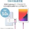 「エレコム Lightningケーブル/スタンダード/1.0m/ピンク MPA-UAL10PN 1個」の商品サムネイル画像6枚目