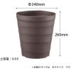 「【園芸用品】アップルウェアークラフトポット 24型 ダークブラウン 6L 240mmΦ×260mm 鉢 ガーデニング」の商品サムネイル画像2枚目