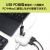 「【アウトレット】ミヨシ USB PD対応Type-C USB3.2Gen1ハブ ホワイト UDS-HH01P/WH 1個　USBポート」の商品サムネイル画像4枚目