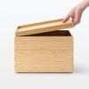 「無印良品 重なる竹材長方形ボックス フタ ハーフ 約幅26×奥行18.5×高さ2.5cm 1セット（2個） 良品計画」の商品サムネイル画像9枚目