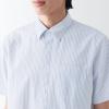 「【メンズ】無印良品 洗いざらしオックスボタンダウン半袖シャツ 紳士 L 白ストライプ 良品計画」の商品サムネイル画像6枚目