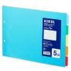 「アスクル カラーインデックス A4ヨコ インデックスシート 2穴 5山 PP製 1袋（10組）  オリジナル」の商品サムネイル画像3枚目
