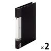 「リヒトラブ 交換式（差替式）クリヤーブック 30穴 A4タテ 15ポケット 背幅25mm 黒（ブラック） G3801-24 2冊」の商品サムネイル画像1枚目