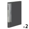 「コクヨ　クリヤーブック（ウェーブカット・固定式）　A4タテ40ポケット　ダークグレー　ラ-T570DM　2冊」の商品サムネイル画像1枚目