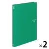 「コクヨ　クリヤーブック（替紙式）　A4タテ　30穴　18ポケット　緑　グリーン　ラ-320G　2冊」の商品サムネイル画像1枚目