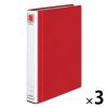 「コクヨ（KOKUYO） チューブファイル エコツインR A4タテ 2穴 とじ厚30mm 赤（レッド） 3冊 フ-RT630R」の商品サムネイル画像1枚目