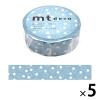 「カモ井加工紙 マスキングテープ mt 雪輪 勿忘草（わすれなぐさ） 青 幅15mm 5巻」の商品サムネイル画像1枚目