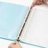 「Matakul 交換式クリアーブック（A4タテ) 背幅35mm ライトブルー 表紙部分に使用済みクリアホルダーからつくった再生材65％配合 1冊 オリジナル」の商品サムネイル画像3枚目