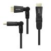 「Vodaview　可動式HDMIケーブル(上下左右180度屈曲対応)　3m　HDMI[オス] - HDMI[オス]　VV-F-HDMI030AA-B」の商品サムネイル画像2枚目