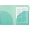 「アスクル インデックス付き見開きカラークリアーホルダー グリーン 79390 1セット(100冊:10冊入×10袋) オリジナル」の商品サムネイル画像1枚目