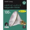 「旭光電機工業  AsahiLamp　アサヒハロゲンビームランプ（白熱電球）　E26口金　屋内・屋外兼用　100W形　散光 HALBRF110V65W」の商品サムネイル画像1枚目