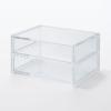 「無印良品 重なるアクリルケース2段フタ付引出 約幅17.5×奥行13×高さ9.5cm 1セット（2個） 良品計画」の商品サムネイル画像3枚目