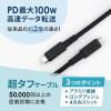 「USBケーブル - USB（C）[オス] 1m 100W PD対応 3.2Gen2 ブラック オウルテック」の商品サムネイル画像2枚目