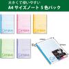 「【セール】コクヨ キャンパスノート（A4）5色アソート A罫７ｍｍ（ミリ）30枚 ノ-203CAX5  5冊パック」の商品サムネイル画像3枚目