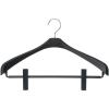 「シンコハンガー ジャケットハンガー クリップ付ブラック 1セット（40本入）」の商品サムネイル画像1枚目