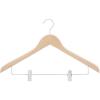 「木製ハンガー クリップ付 1セット（5本入）」の商品サムネイル画像1枚目