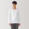 「【メンズ】無印良品 紳士 あったか綿 Vネック長袖Tシャツ 紳士L 白 良品計画」の商品サムネイル画像2枚目