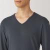 「【メンズ】無印良品 紳士 あったか綿 Vネック長袖Tシャツ 紳士S ダークグレー 良品計画」の商品サムネイル画像6枚目