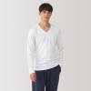 「【メンズ】無印良品 紳士 あったか綿 厚手 Vネック長袖Tシャツ 紳士S 白 良品計画」の商品サムネイル画像2枚目