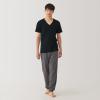 「【メンズ】無印良品 紳士 あったか綿 Vネック半袖Tシャツ 紳士S 黒 良品計画」の商品サムネイル画像3枚目