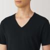 「【メンズ】無印良品 紳士 あったか綿 Vネック半袖Tシャツ 紳士S 黒 良品計画」の商品サムネイル画像6枚目