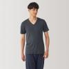 「【メンズ】無印良品 紳士 あったか綿 Vネック半袖Tシャツ 紳士XL ダークグレー 良品計画」の商品サムネイル画像2枚目
