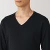 「SALE 無印良品 メンズ 紳士 あったか綿 厚手 Vネック長袖Tシャツ 紳士S 黒 良品計画」の商品サムネイル画像4枚目