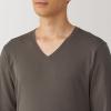 「【メンズ】無印良品 紳士 あったか綿 厚手 Vネック長袖Tシャツ 紳士M カーキ 良品計画」の商品サムネイル画像6枚目