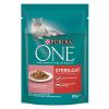 「【ワゴンセール】ピュリナワン（PURINA ONE）キャットフード パウチ 避妊去勢 サーモン にんじん入 85g ネスレ（わけあり品）」の商品サムネイル画像1枚目