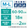 大人用紙おむつ 肌ケア アクティ うす型パンツ 消臭抗菌プラス M-L 1パック（18枚） 日本製紙クレシア
