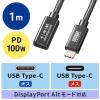 「サンワサプライ USB5Gbps TypeーC延長ケーブル（PD100W・1m） KUー5GCCP100EN10 1本」の商品サムネイル画像2枚目