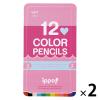 「色えんぴつ　スライド缶入　ippo（イッポ）　12色　プレーンM（ピンク）　CL-RPW0412C　2個（12色入×2）　トンボ鉛筆」の商品サムネイル画像1枚目