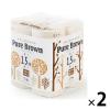 「トイレットペーパー 1.5倍巻き 8ロール ダブル 37.5m ピュアブラウン 1セット（8ロール入×2パック） 丸富製紙株式会社」の商品サムネイル画像1枚目
