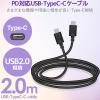 「タイプCケーブル (USB-C to C) PD対応 60W USB2.0 2m 黒 MPA-CC20PNBK エレコム 1本」の商品サムネイル画像2枚目