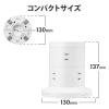 「タワー型 電源タップ 延長コード コンセント 2m 2P 8個口 ほこりシャッター ホワイト ECT-2720WH エレコム 1個」の商品サムネイル画像7枚目