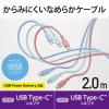 「タイプCケーブル (USB-C to C) PD対応 60W 2m パールグリーン MPA-CCSS20GN エレコム 1本」の商品サムネイル画像3枚目
