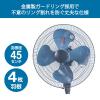 「ナカトミ 45cm 工場扇 フロア式 風量3段階 アッシュブルー TZF-45P 1台」の商品サムネイル画像4枚目