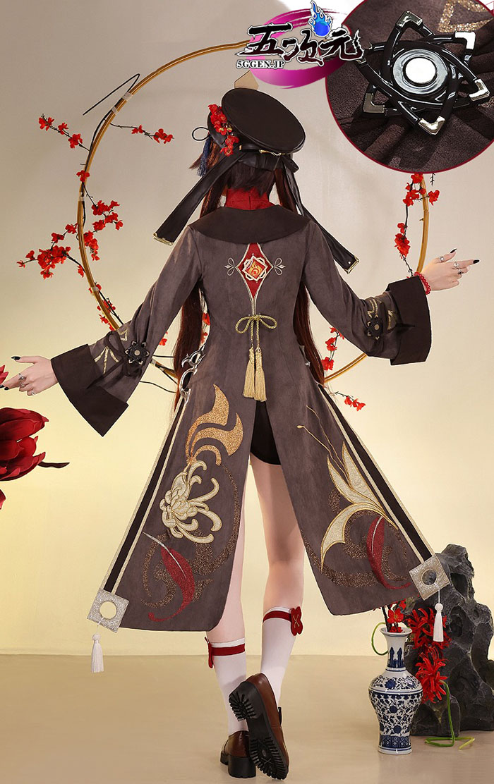 原神 胡桃 三分妄想 衣装ウィッグ 三分妄想 原神 コスプレ 胡桃 残雪に咲く紅 海灯祭 ウィッグ