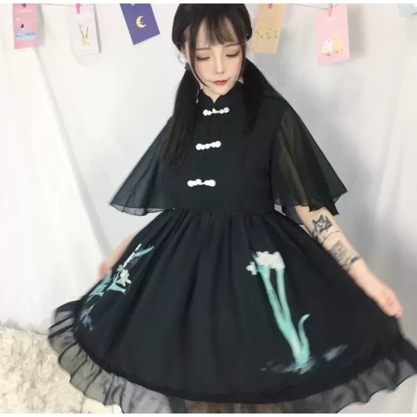水仙の花 中国ロリ ワンピース ドレス 花柄 オリエンタル 和風 チャイナ風 中華ロリ 髪飾り付 コスプレ衣装 ロリータ 1 0530 22 Aio 通販 Yahoo ショッピング 일본구매대행 직구 위시박스