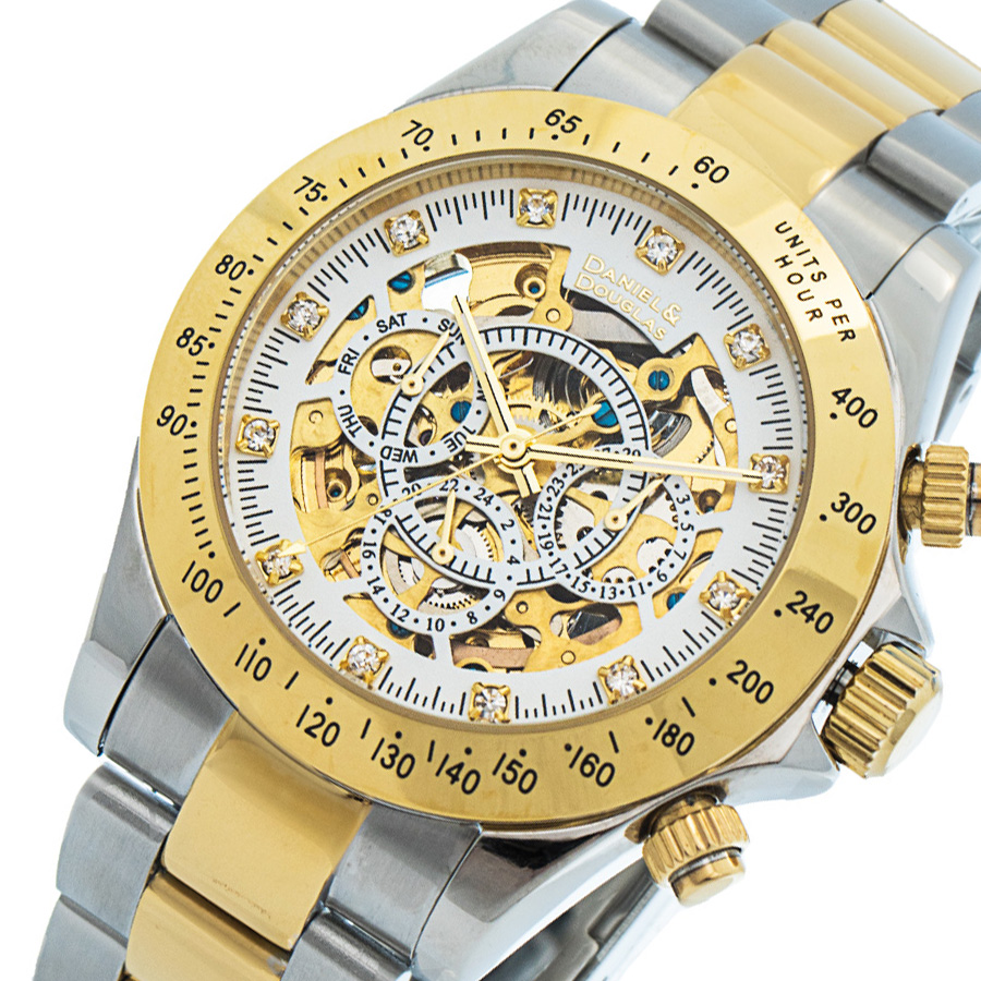 Daniel & Douglas 自動巻き腕時計 ゴールド/ブラック 機械式 自動巻き