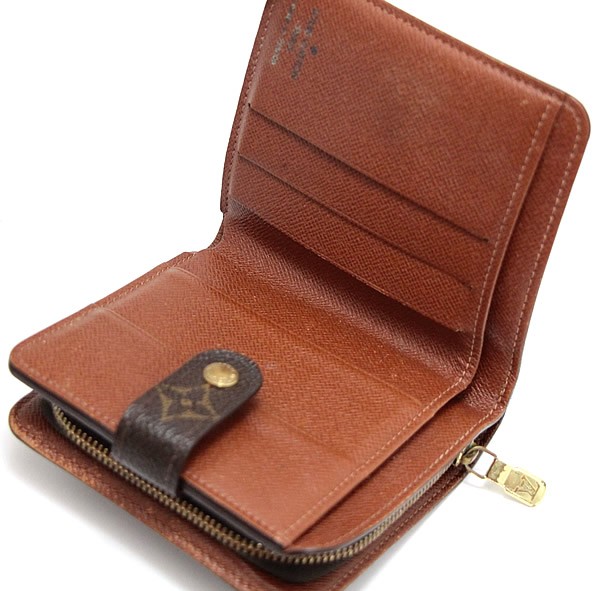 美品 】Louis Vuitton ルイヴィトン モノグラム コンパクトジップ 二