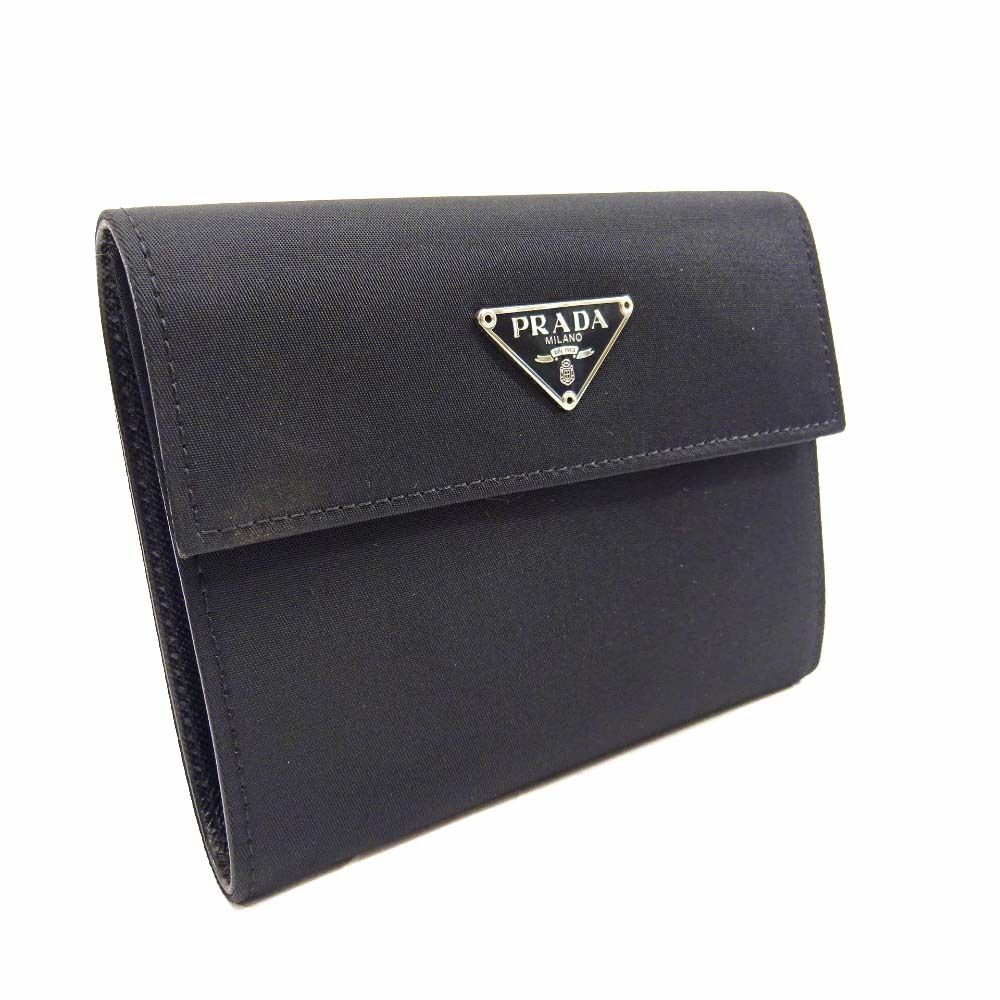 美品 Prada プラダ 財布 三つ折り財布 ブラック 流行