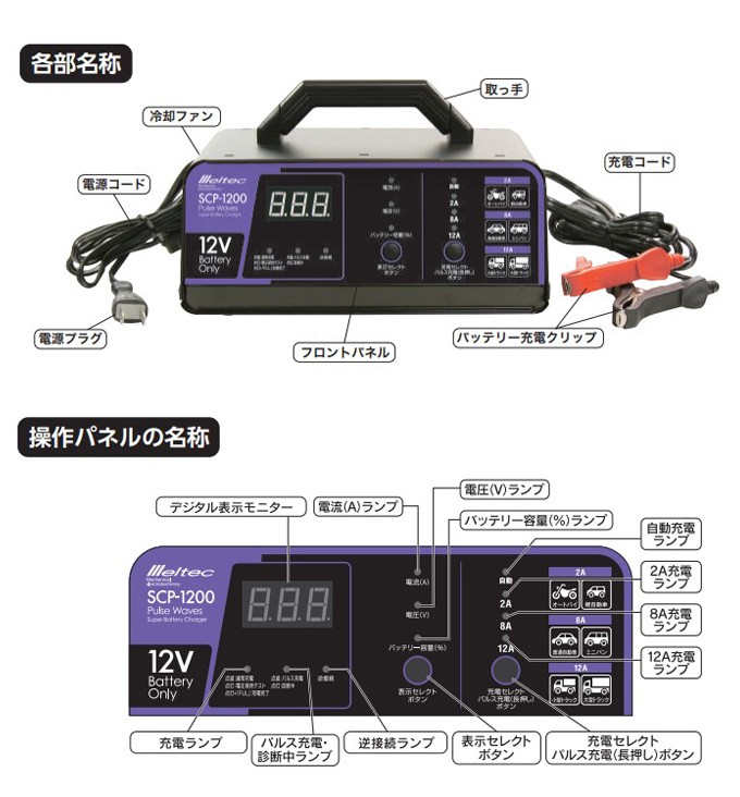 バッテリー充電器 車 12v 全自動パルス充電器 トリクル充電器 自動車 大自工業 メルテックプラス Scp 10 Scp 10 シズ ショッピングサイト ヤフー店 通販 Yahoo ショッピング 일본구매대행 직구 재팬스타일