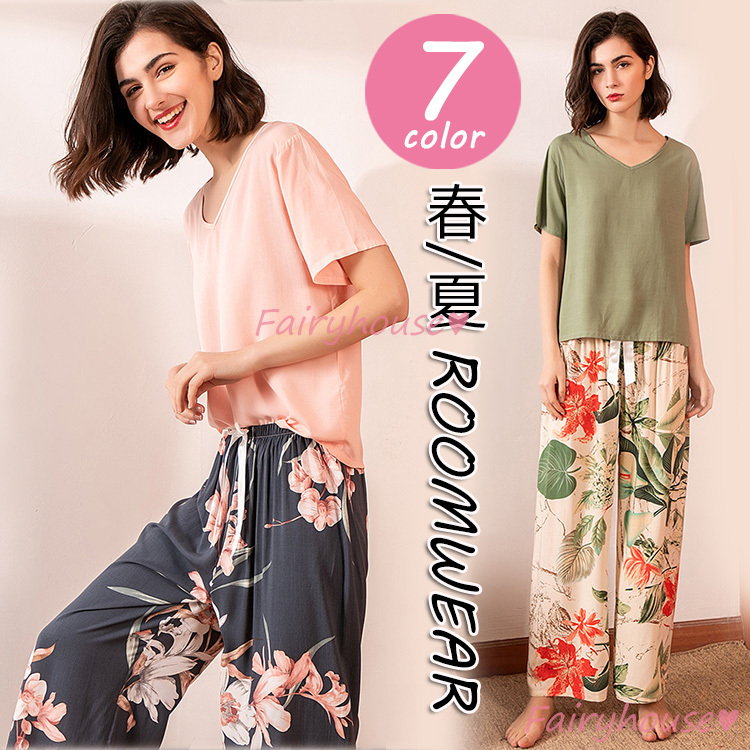 パジャマ ルームウェア レディース 春夏 半袖 パジャマ 綿ルームウェア 猫柄 上下セット可愛い 韓国風 パジャマ オシャレ 女性 部屋着 寝巻き ゆったり 限定価格セール