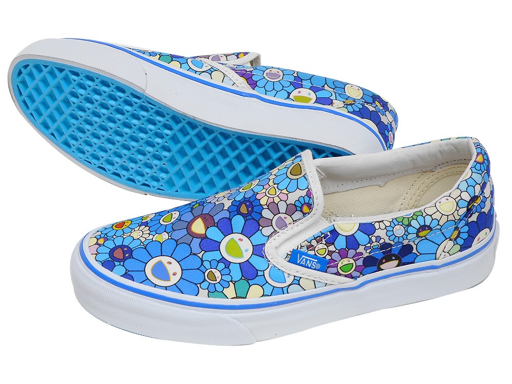 VANS 村上隆 ブルーフラワー 22.5cm スリッポン バンズ ボルト 