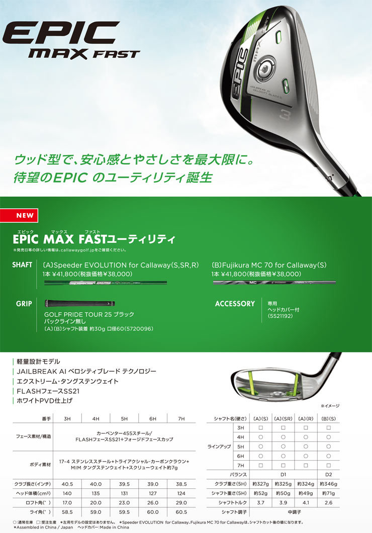 77％以上節約 Callaway キャロウェイ 日本正規品 EPIC MAX FAST